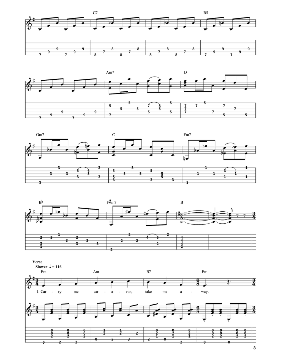Spanish Caravan Acoustic Guitar scores gallery preview page 3