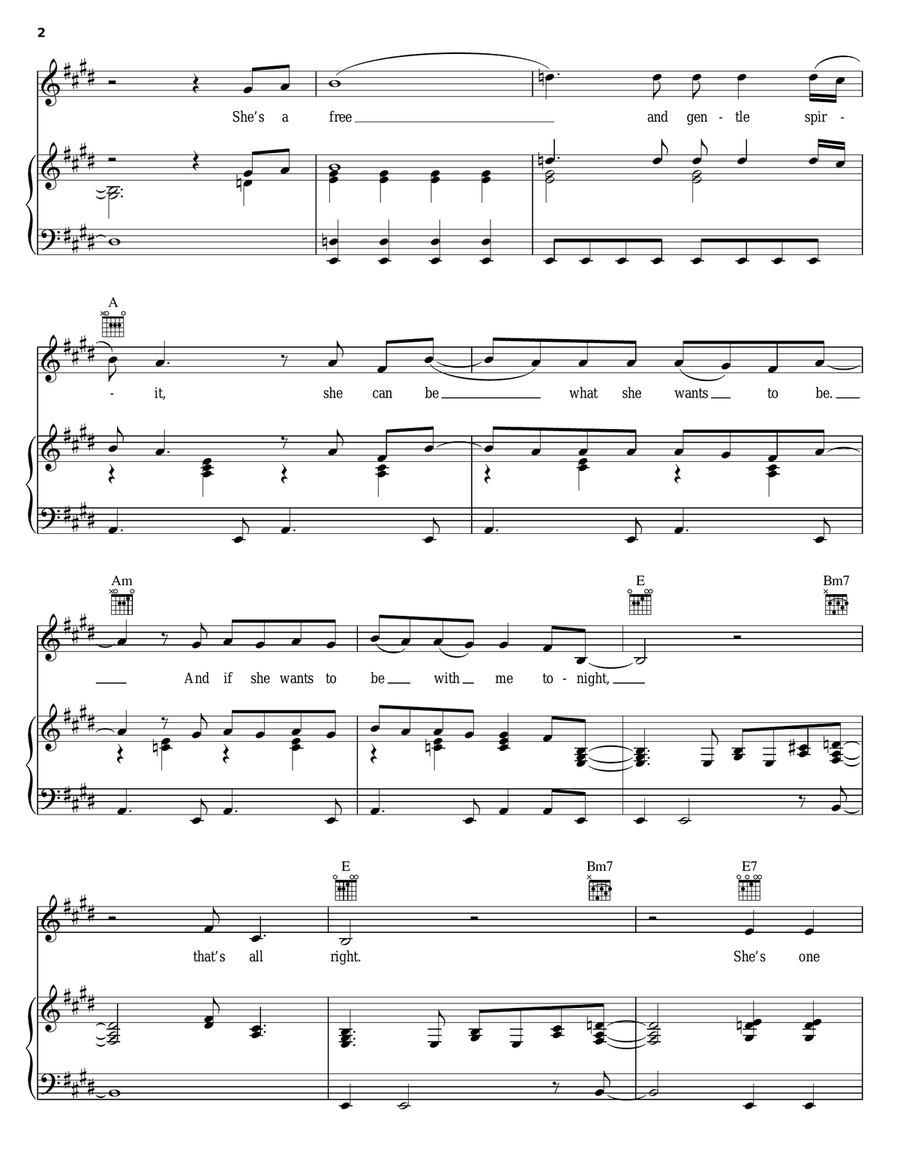 One Hell Of A Woman One Hell Of A Woman Piano, Vocal, Guitar scores gallery preview page 2