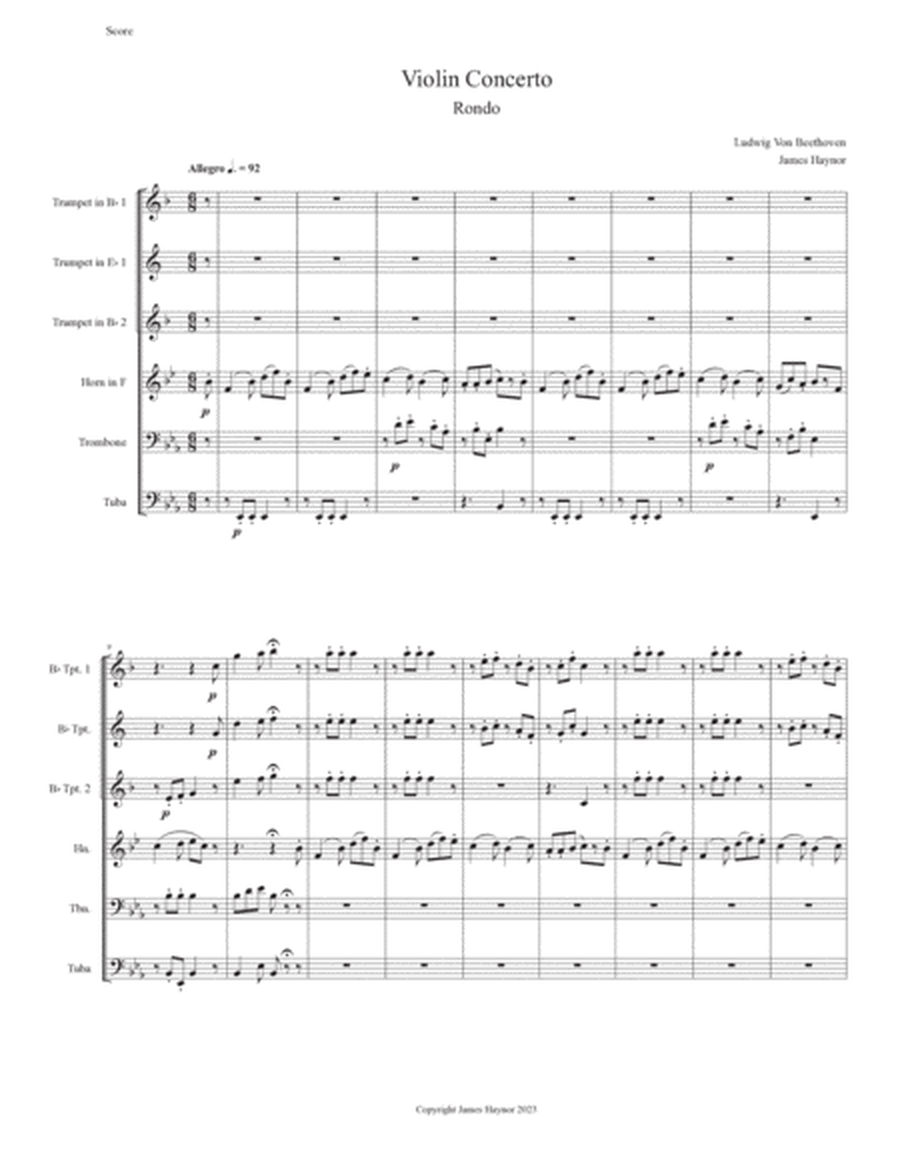 Violin Concerto Rondo for Brass Quintet image number null