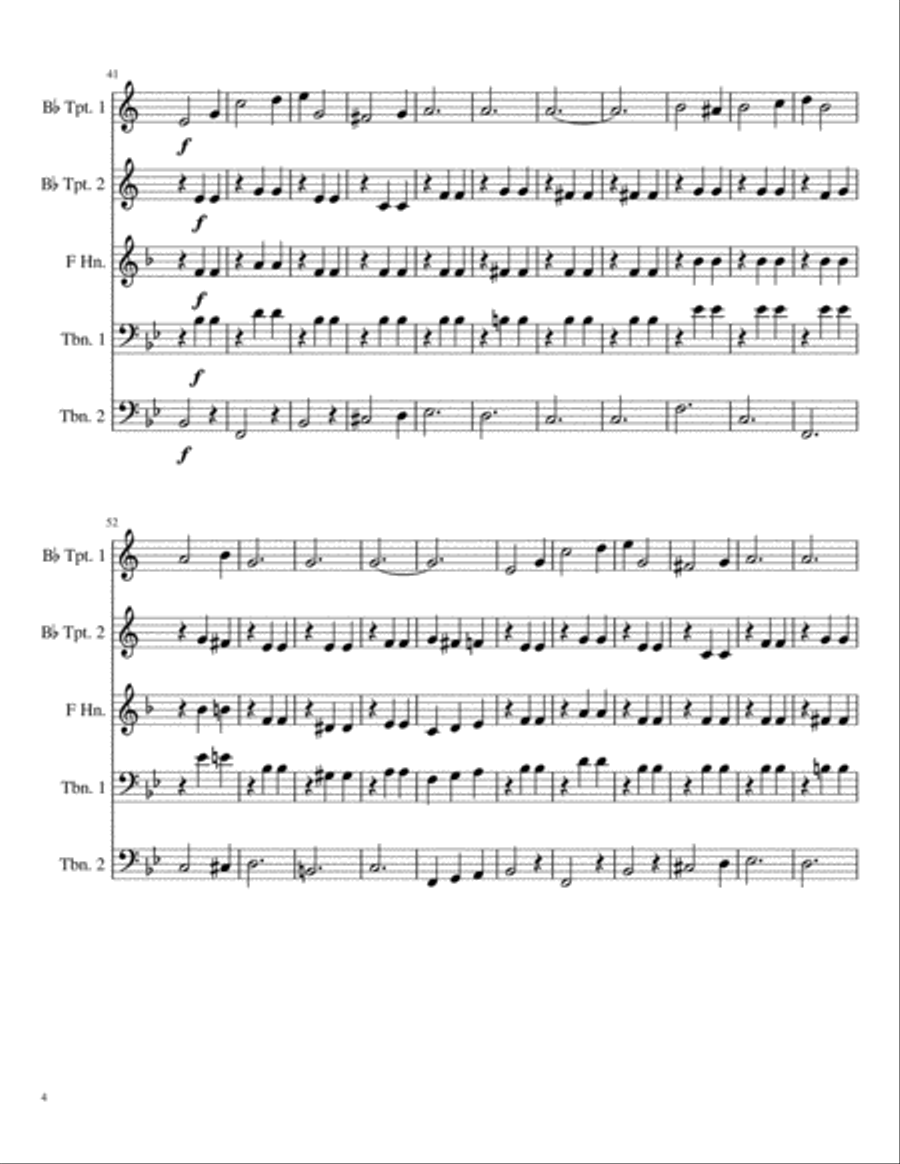 Let Me Call You Sweetheart for Brass Quartet with optional horn Brass Quartet scores gallery preview page 4