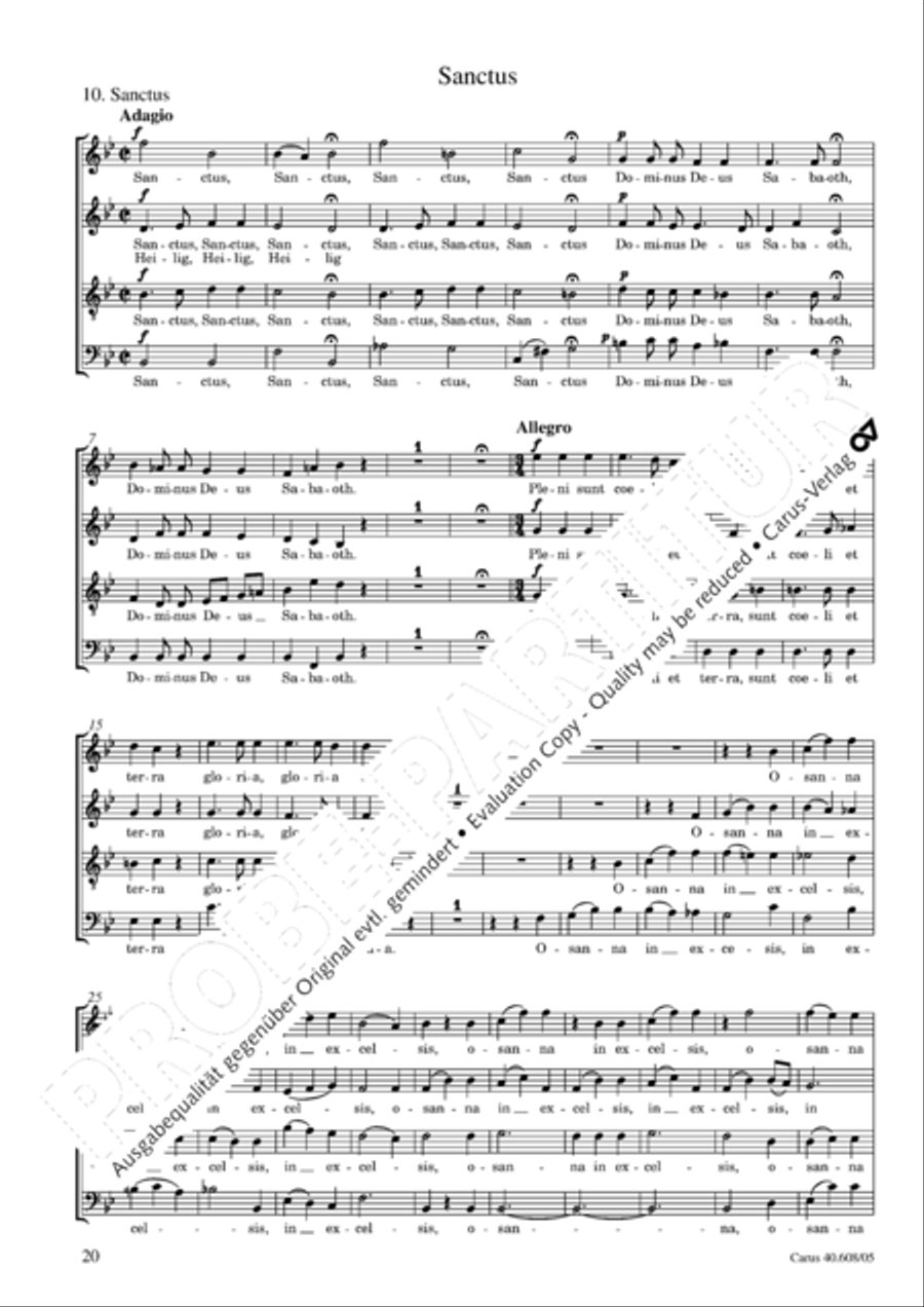 Missa Sancti Bernardi von Offida in B 4-Part scores gallery preview page 21