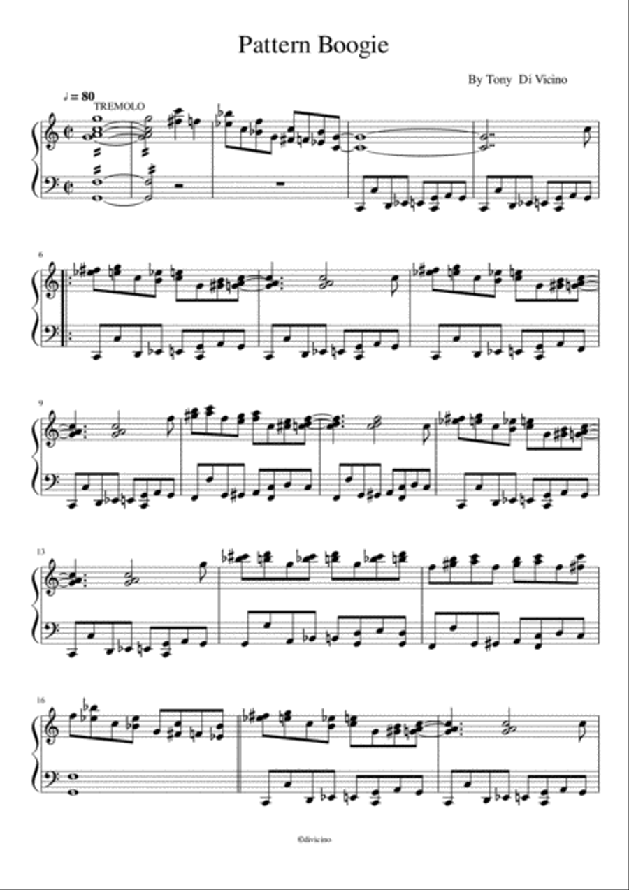 pattern boogie is a beautiful pattern stride piano used for performance piece and a study for piano Piano Method scores gallery preview page 1