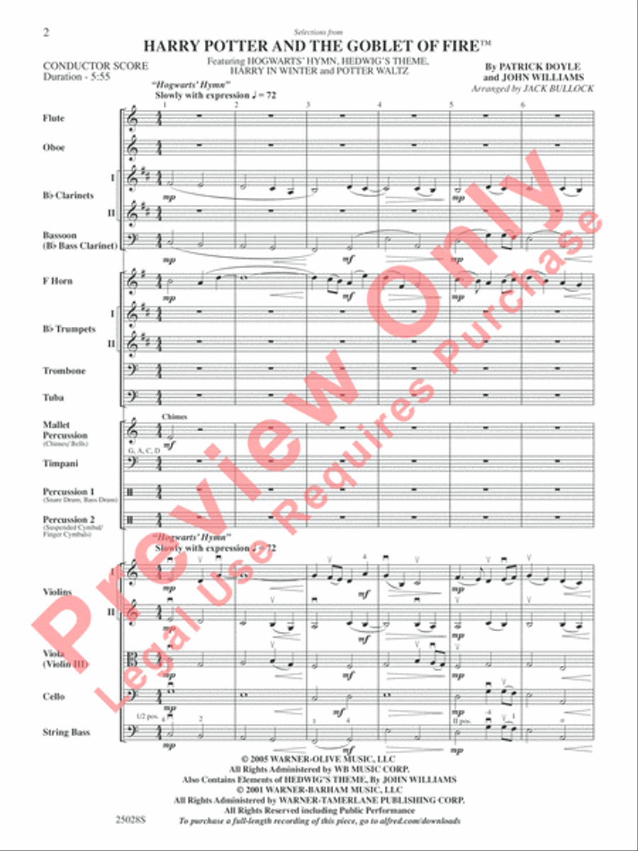 Harry Potter and the Goblet of Fire, Selections from Full Orchestra scores gallery preview page 3