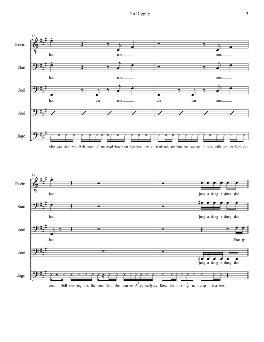 No Diggity TTBB scores gallery preview page 3