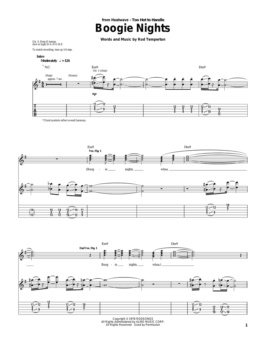 Boogie Nights Boogie Nights Acoustic Guitar scores gallery preview page 1