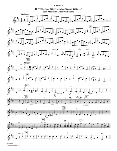 Papageno Suite - Violin 2