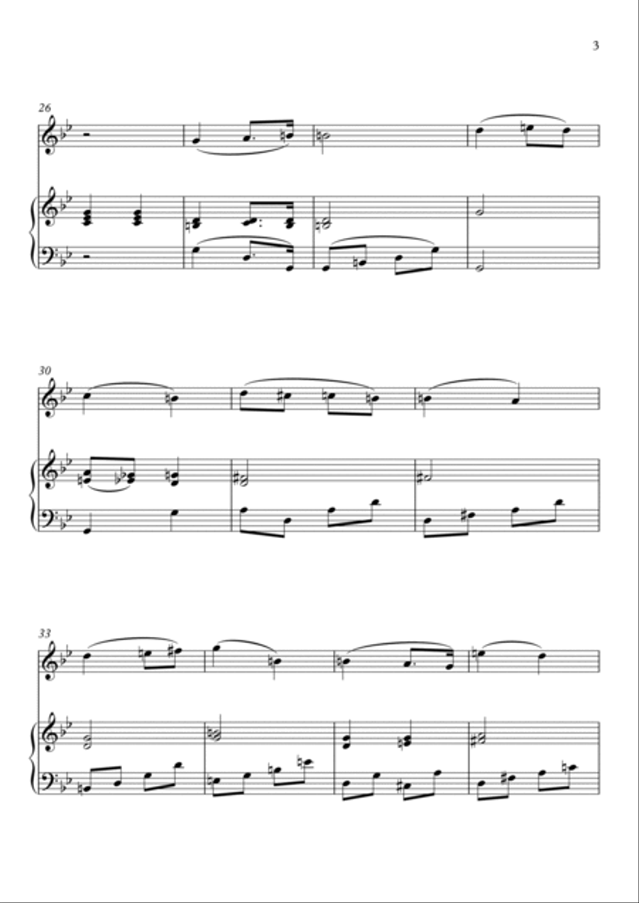 Wedding March - Bridal March from Lohengrin (Opera Richard Wagner) for violin and piano. Violin Solo scores gallery preview page 3