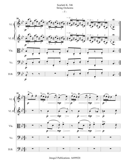 Scarlatti: Sonata K546 for String Orchestra image number null