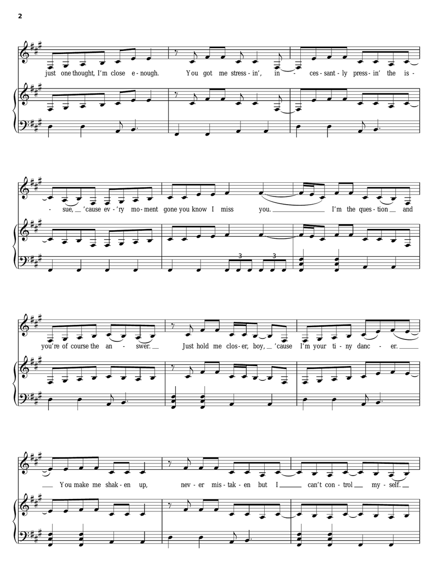 S.O.S. Piano, Vocal, Guitar scores gallery preview page 2