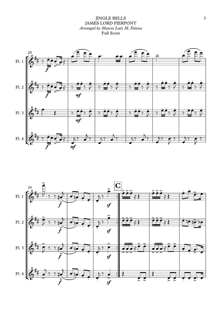 Christmas Song Collection (for Flute Quartet) - BOOK ONE Flute Quartet scores gallery preview page 5