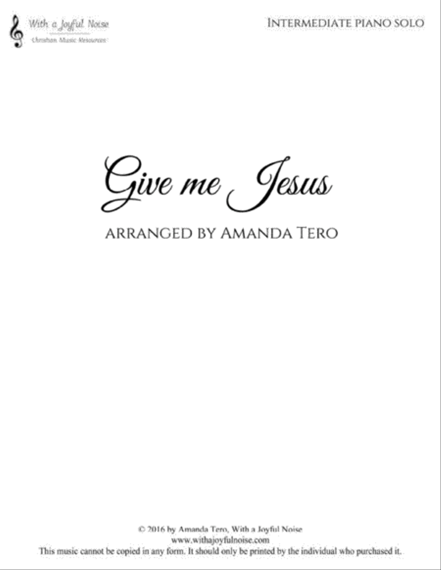 Give Me Jesus Give Me Jesus Piano Solo scores gallery preview page 2