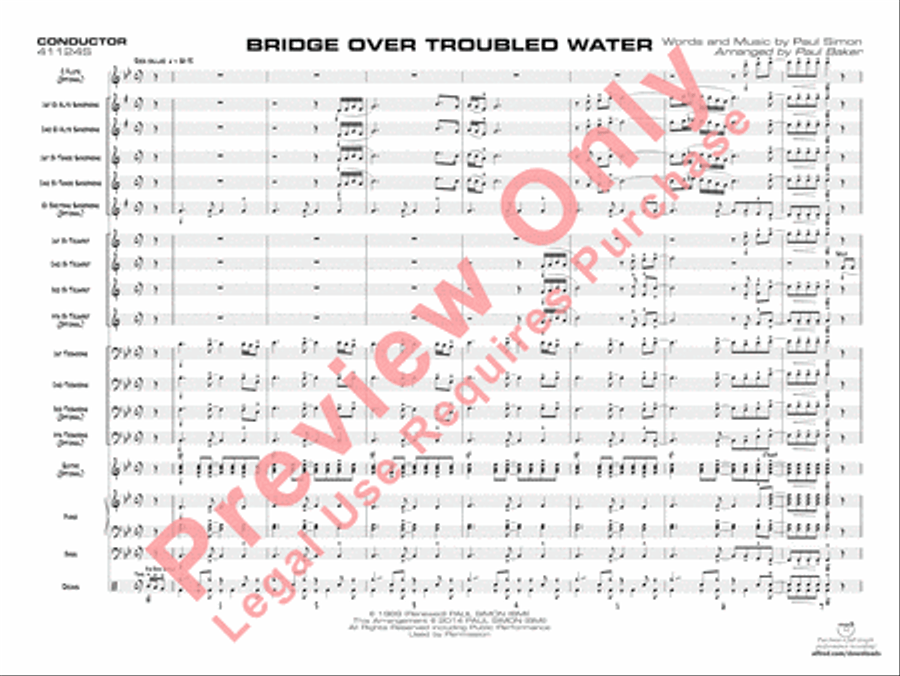 Bridge Over Troubled Water Jazz Ensemble scores gallery preview page 4