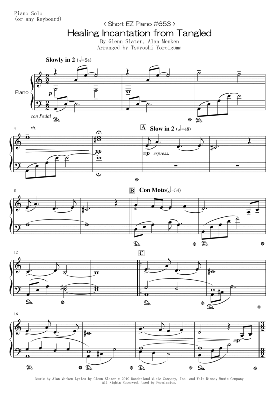 Healing Incantation Healing Incantation Easy Piano scores gallery preview page 1