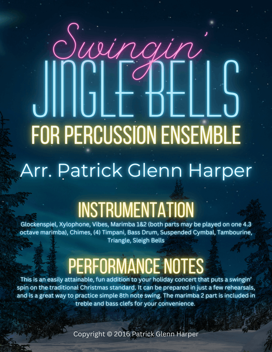Swingin' Jingle Bells - for Percussion Ensemble Percussion Ensemble scores gallery preview page 1