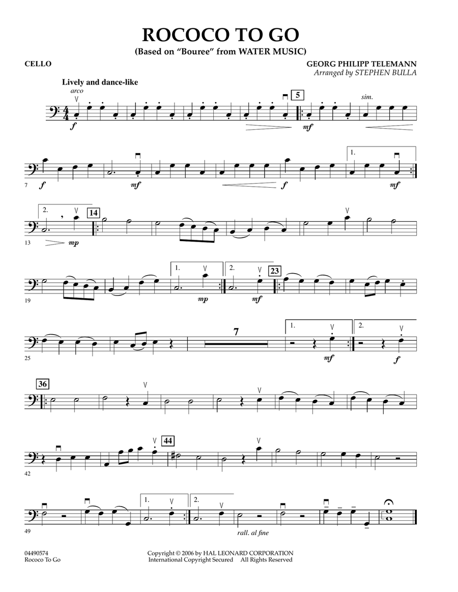 Rococo to Go - Cello Orchestra scores gallery preview page 1