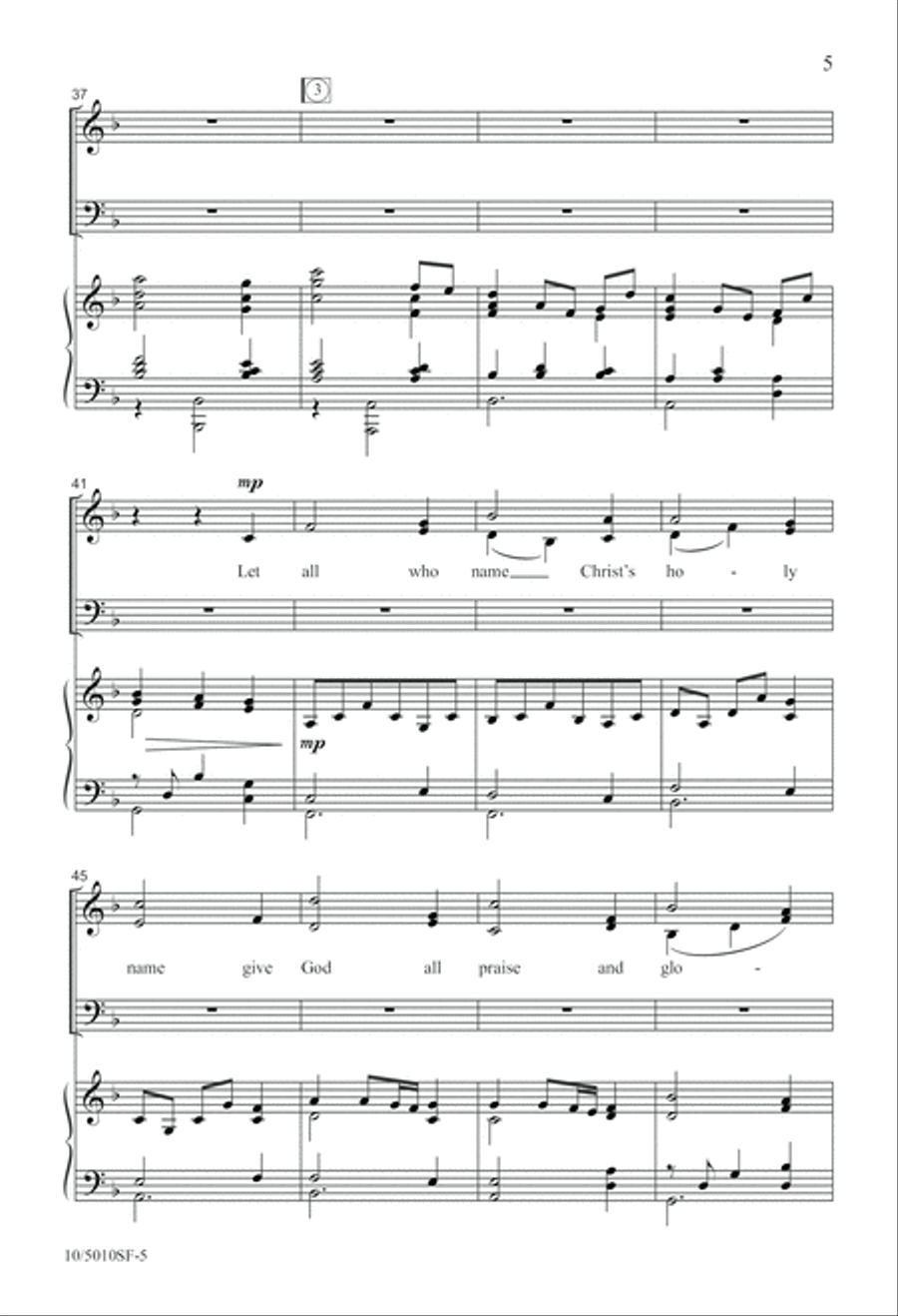 Let the Amen Sound Again! 4-Part scores gallery preview page 5