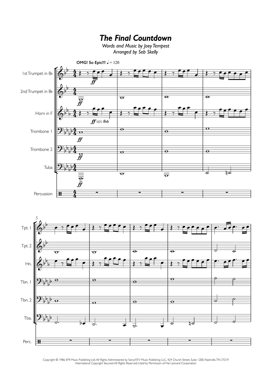 Final Countdown Small Ensemble scores gallery preview page 1
