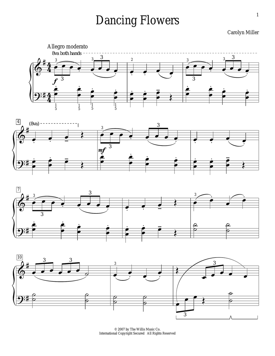 Dancing Flowers Dancing Flowers Piano Method scores gallery preview page 1
