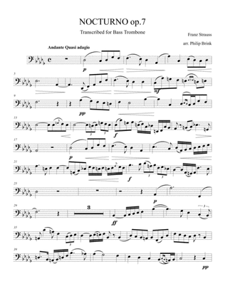 Nocturno by Franz Strauss, transcribed for bass trombone by Philip Brink