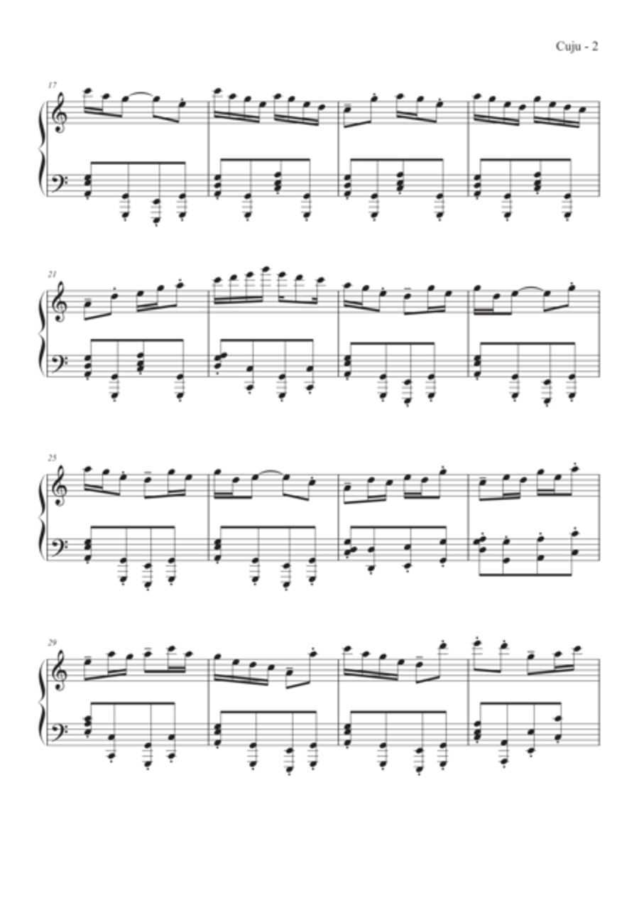 Cuju Cuju Piano Solo scores gallery preview page 4