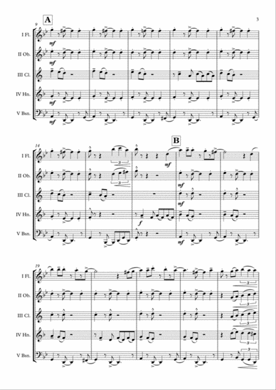 Sway (Quien Sera) Woodwind Quintet scores gallery preview page 4