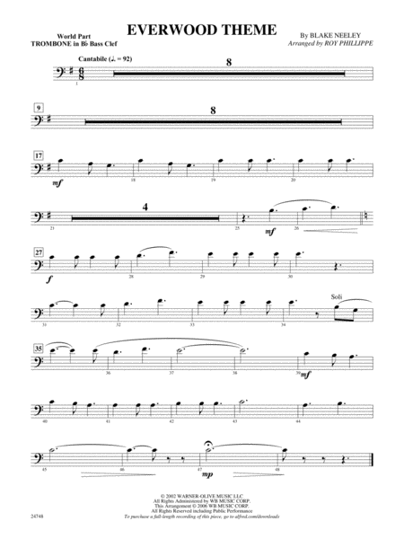 Everwood Theme: (wp) 1st B-flat Trombone B.C.