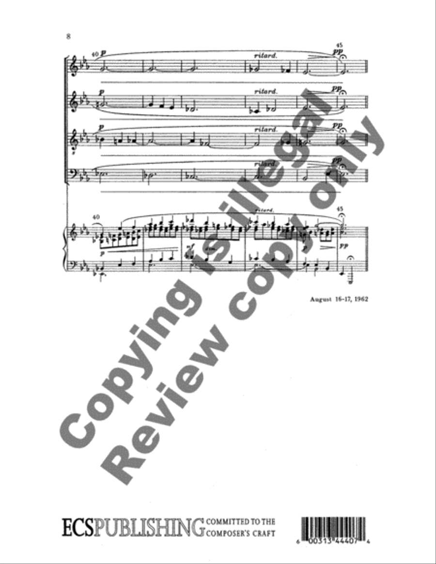 Two Psalms and a Proverb: 1. Behold, how good and pleasant it is 4-Part scores gallery preview page 10