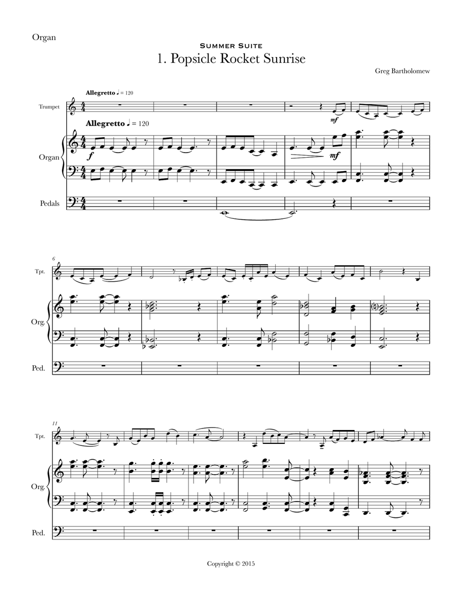 Summer Suite for trumpet & organ Trumpet Duet scores gallery preview page 3