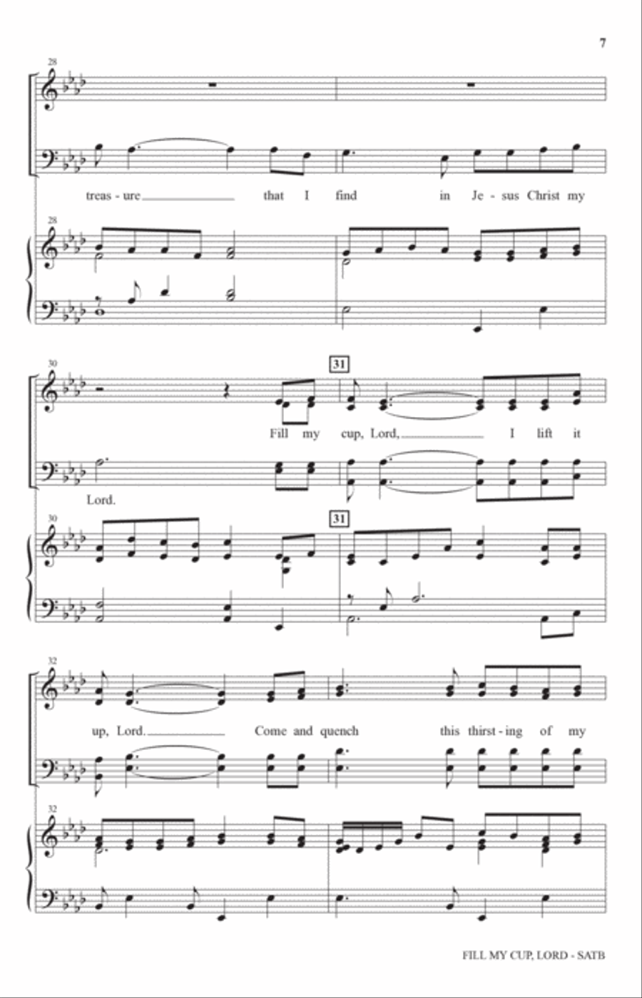 Fill My Cup, Lord (arr. Stan Pethel) 4-Part scores gallery preview page 5