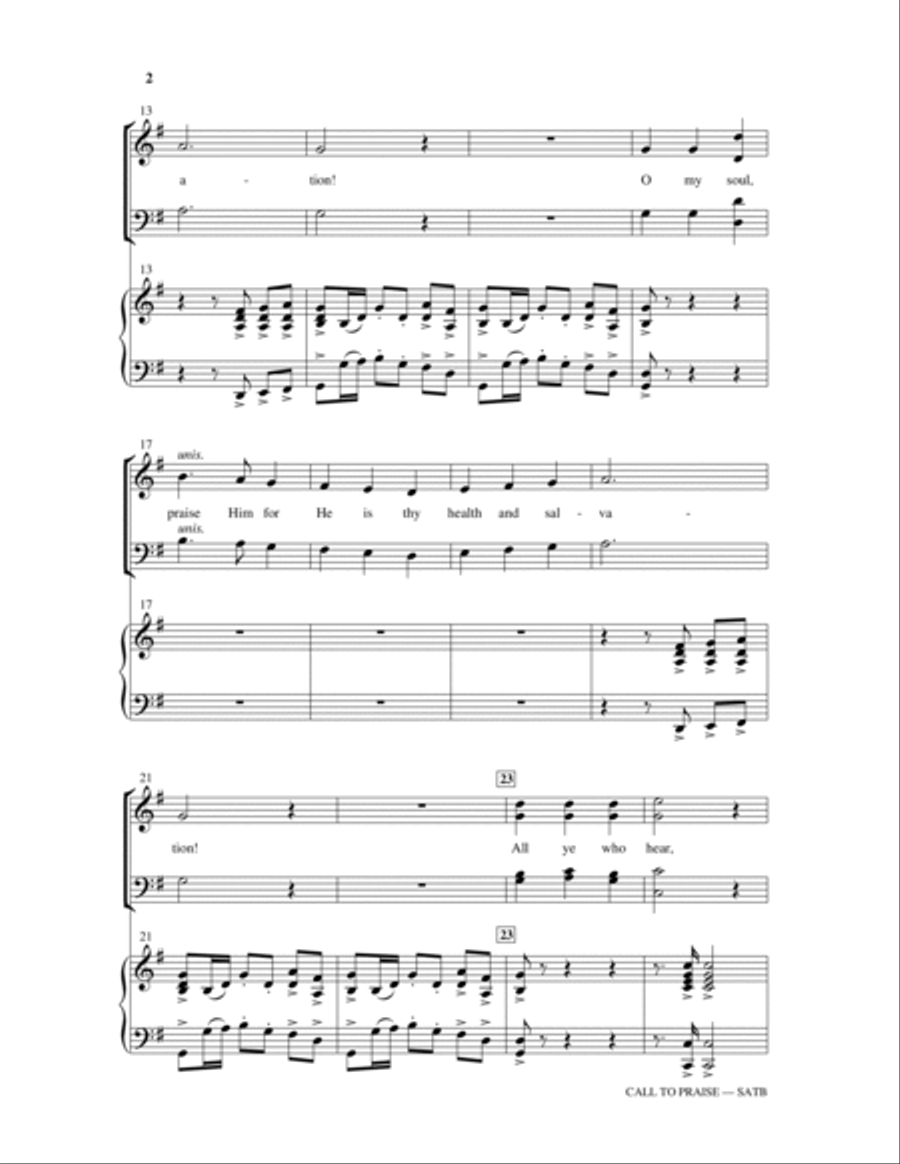 Praise To The Lord, The Almighty 4-Part scores gallery preview page 2
