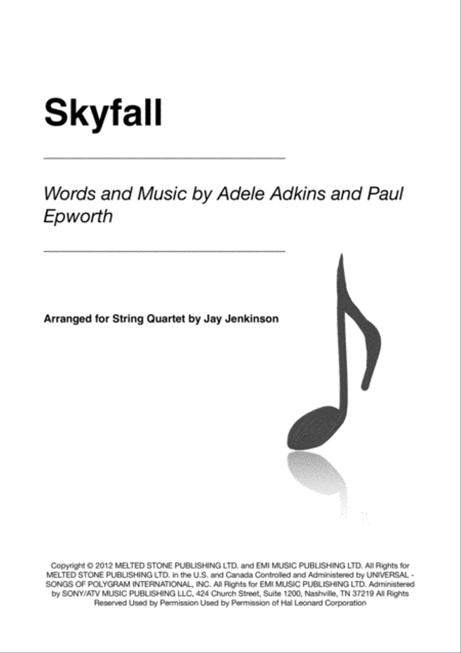 Skyfall String Quartet scores gallery preview page 1