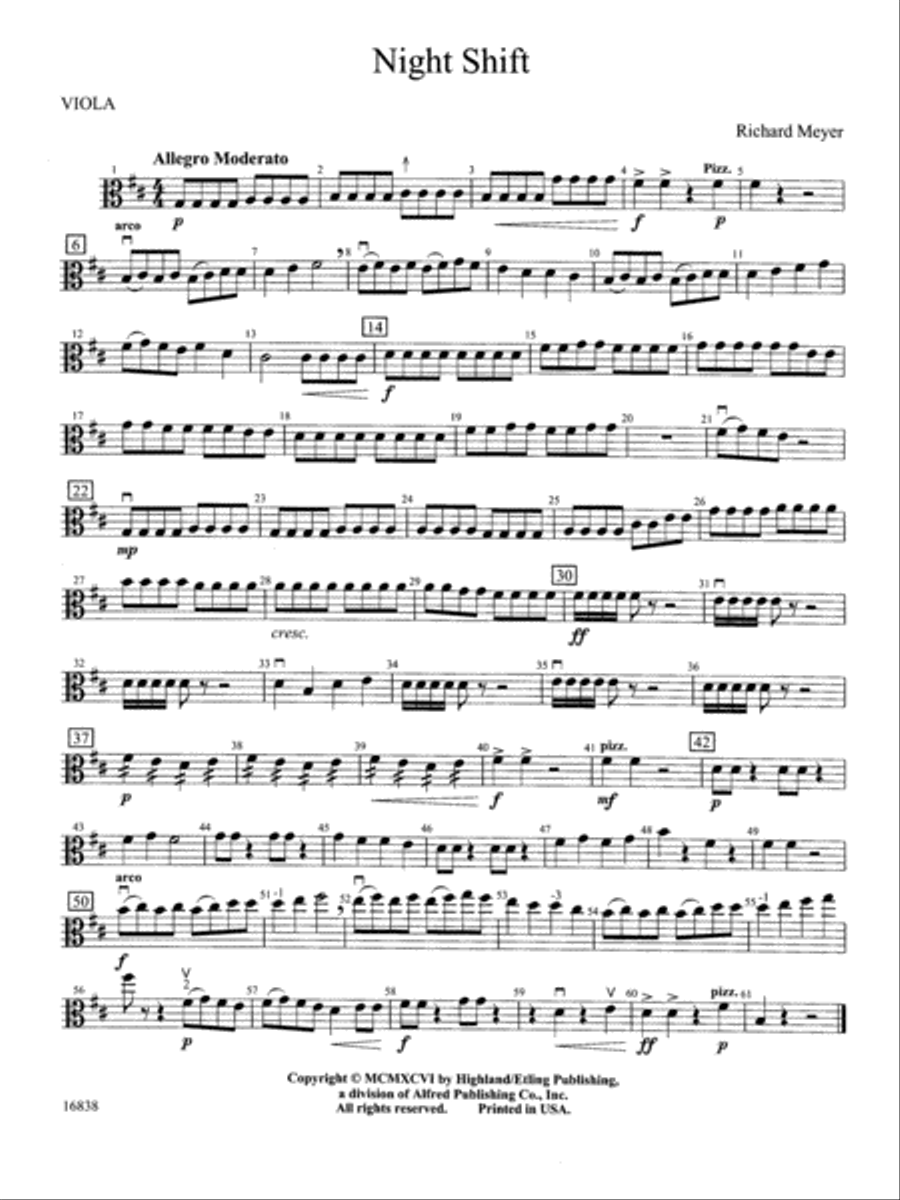 Night Shift: Viola String Orchestra scores gallery preview page 1