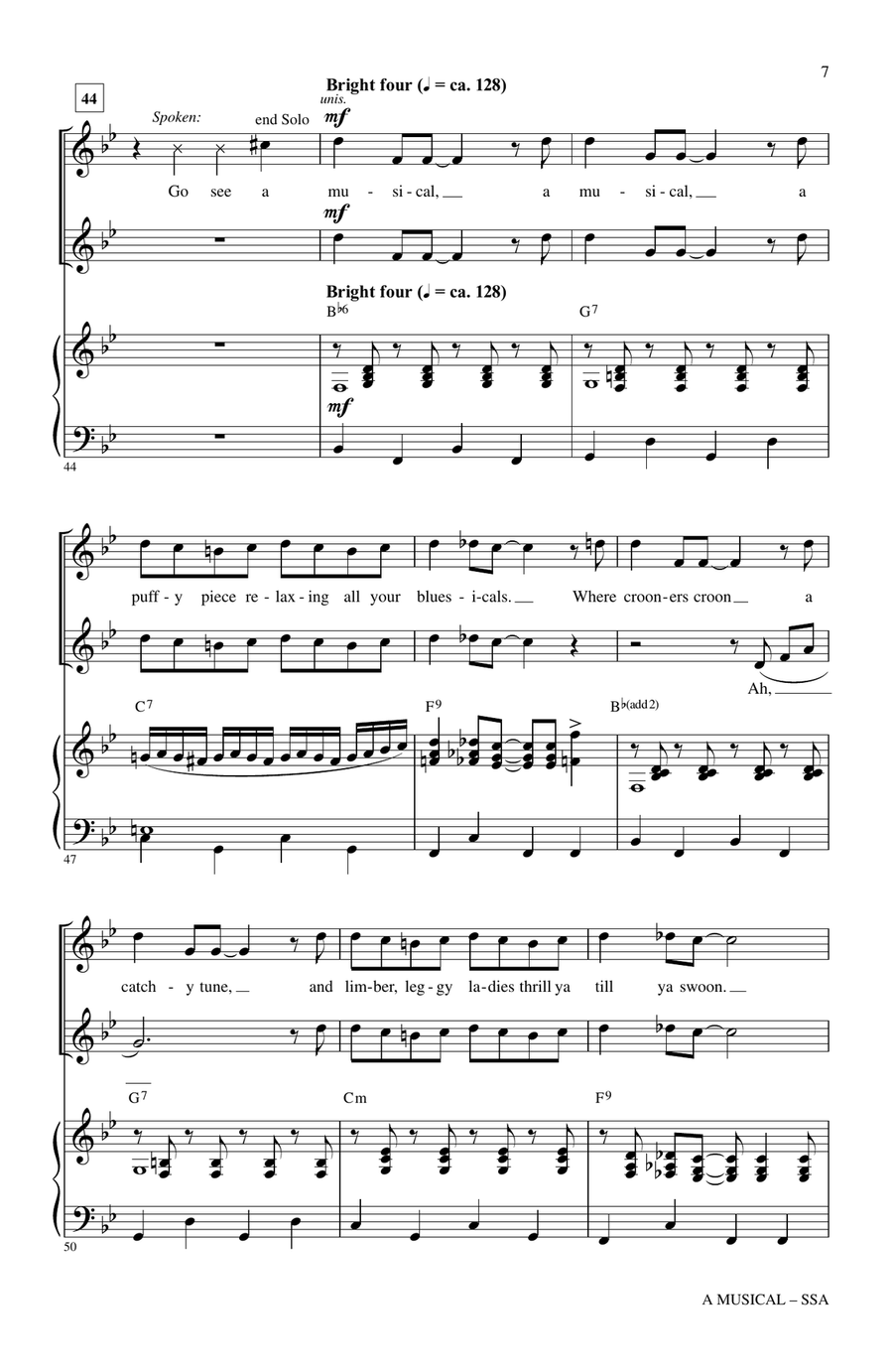 A Musical (from Something Rotten) SSA scores gallery preview page 6