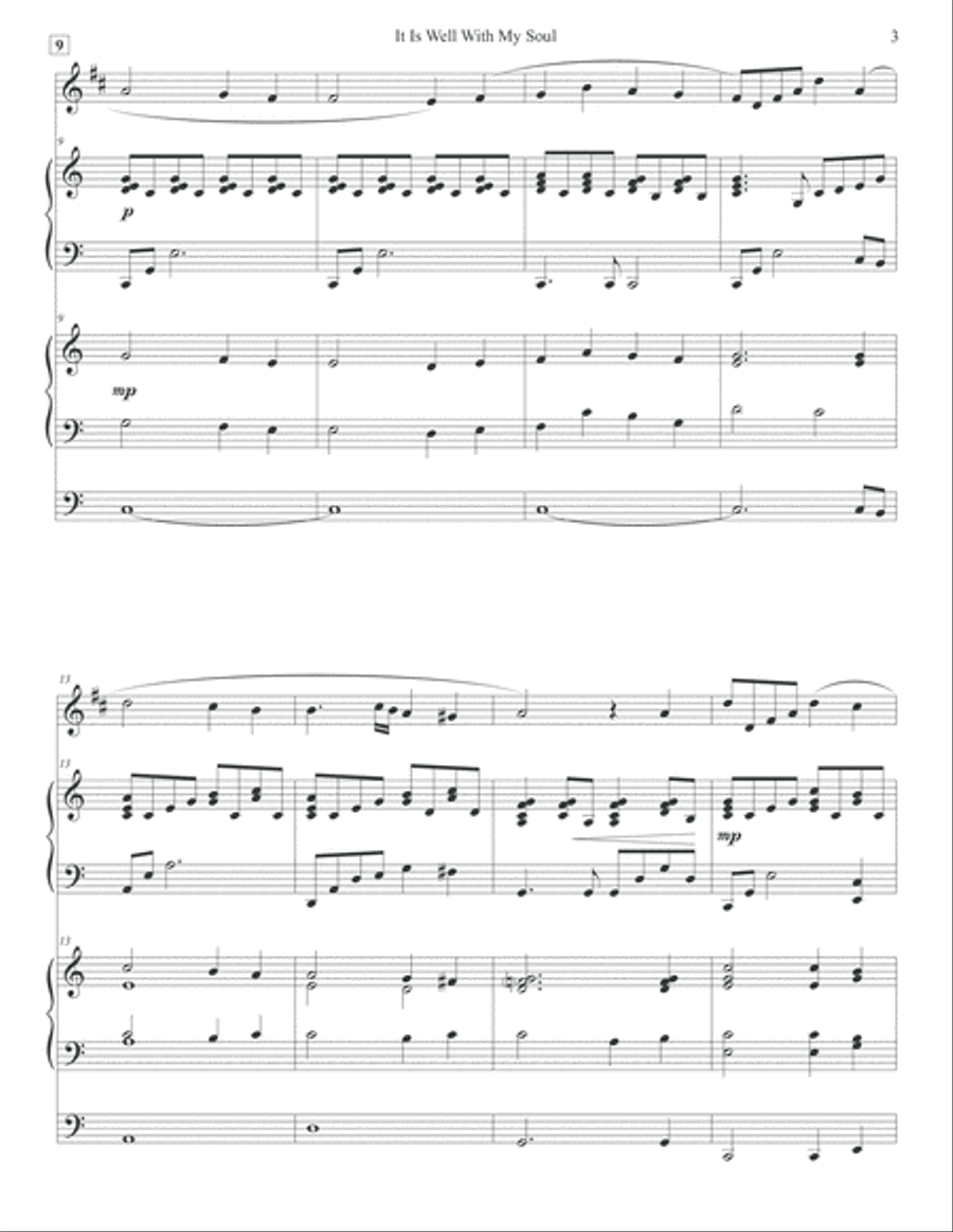 It Is Well With My Soul - Trumpet Solo, Piano, & Organ Trumpet Solo scores gallery preview page 3