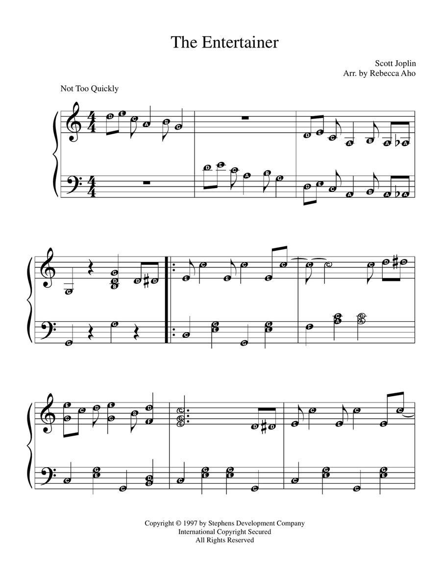 The Entertainer Easy Piano scores gallery preview page 1