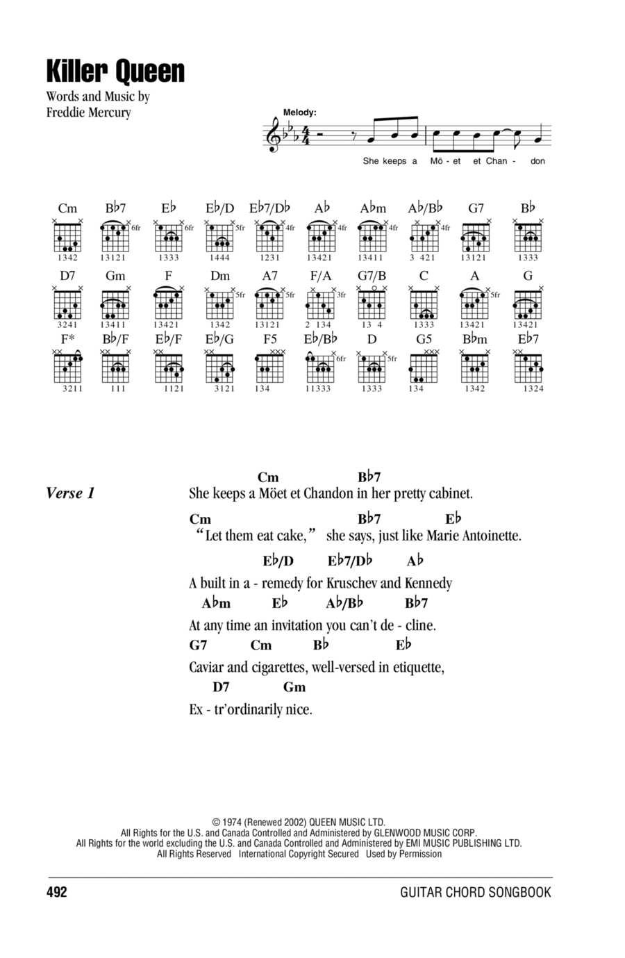 Killer Queen Killer Queen Acoustic Guitar scores gallery preview page 1
