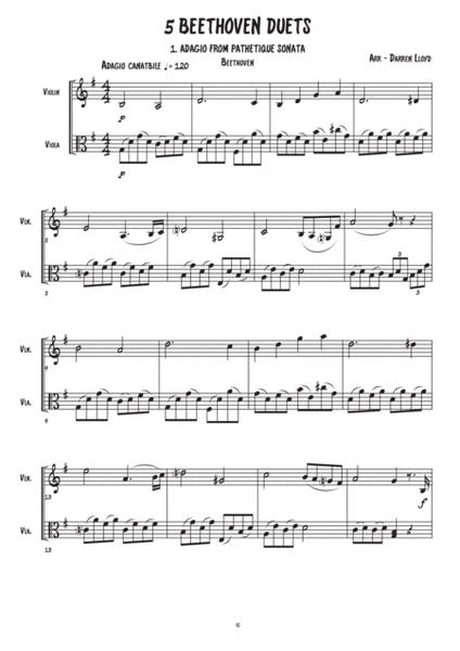 5 Beethoven duets - Violin & Viola image number null