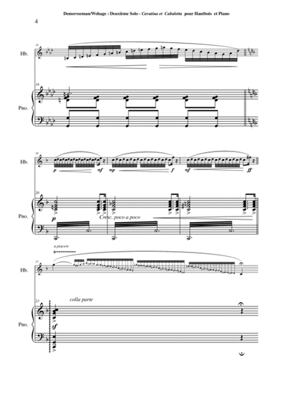 Jules Demersseman : Deuxième Solo : Cavatina et Cabaletta for oboe and piano