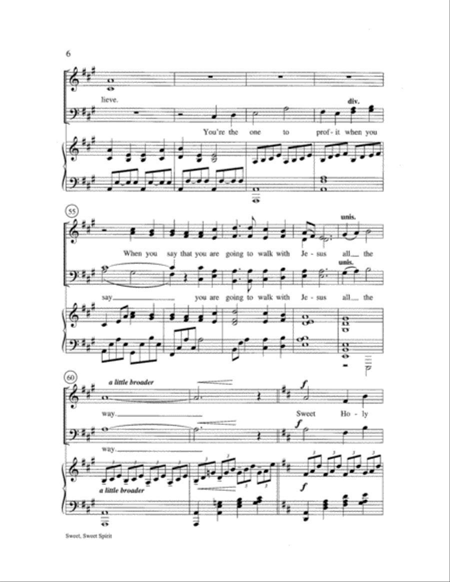 Sweet, Sweet Spirit 4-Part scores gallery preview page 6