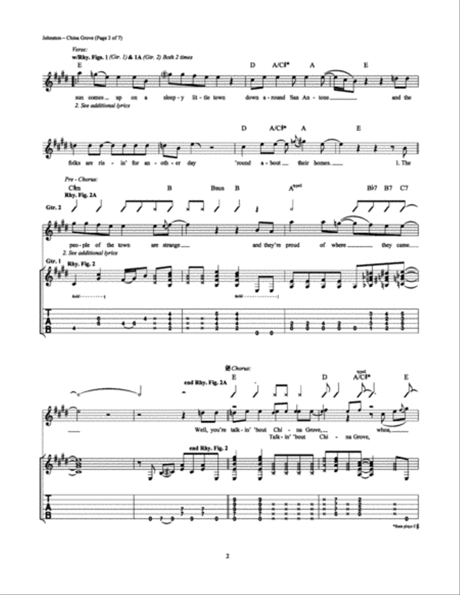 China Grove China Grove Electric Guitar scores gallery preview page 2