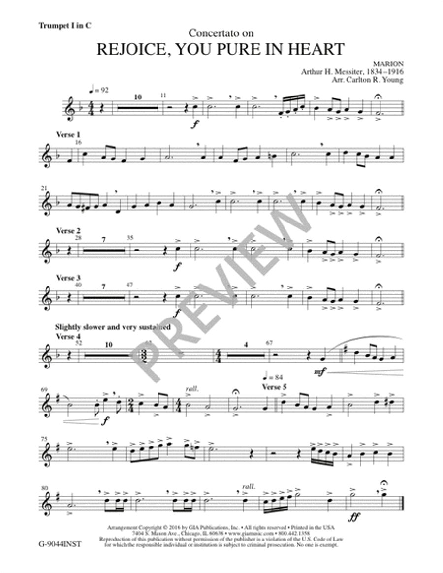 Rejoice, You Pure In Heart - Full Score and Parts 4-Part scores gallery preview page 18