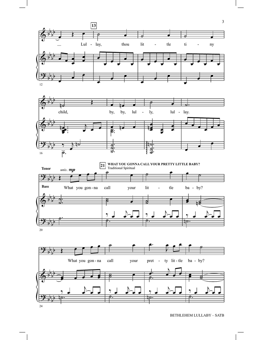 Bethlehem Lullaby 4-Part scores gallery preview page 2