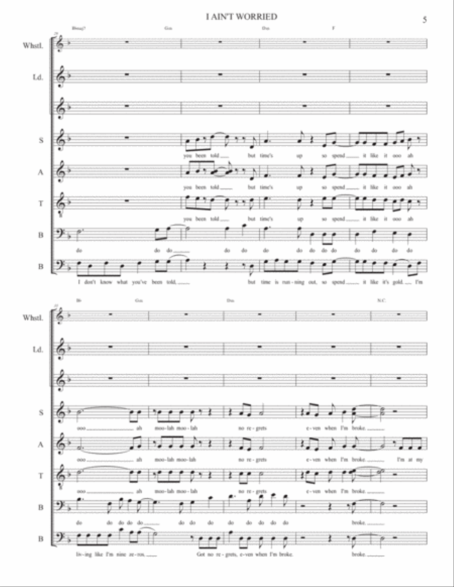 I Ain't Worried I Ain't Worried Divisi scores gallery preview page 6