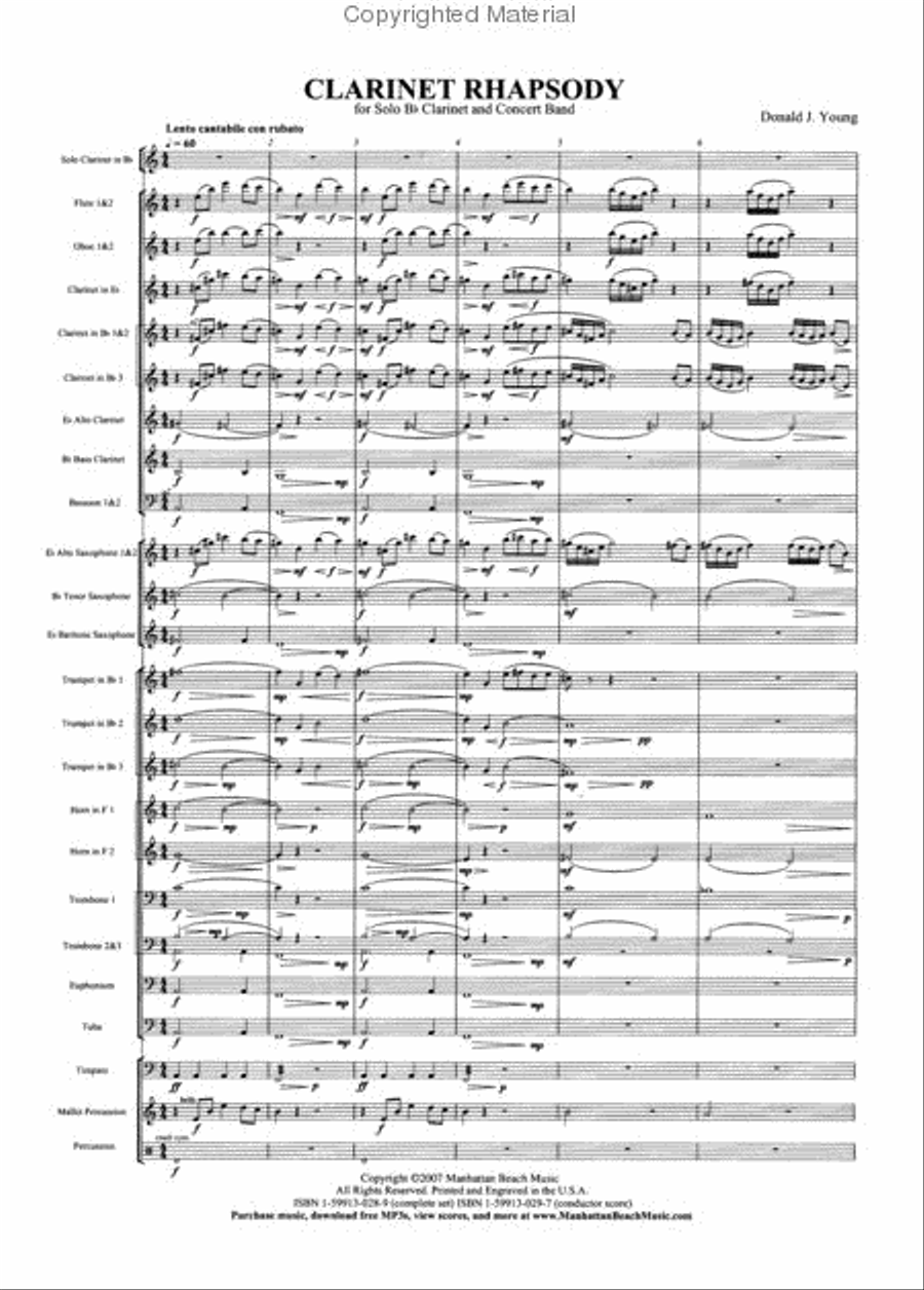 Clarinet Rhapsody Clarinet Rhapsody Concert Band scores gallery preview page 2