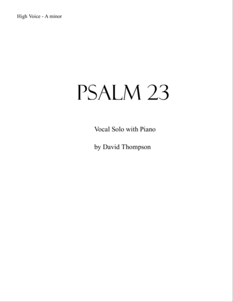 Psalm 23 Psalm 23 Soprano Voice scores gallery preview page 1