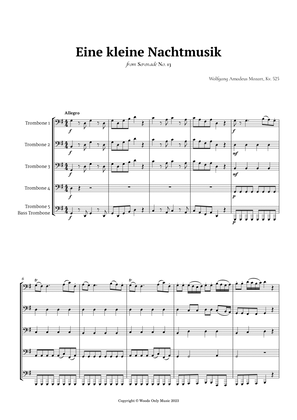 Book cover for Eine kleine Nachtmusik by Mozart for Trombone Quintet
