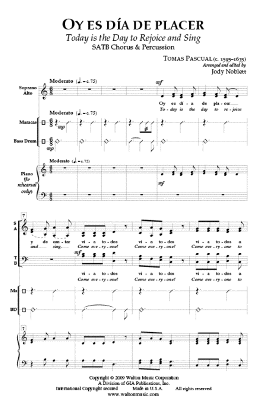 Oy es dia de placer 4-Part scores gallery preview page 2