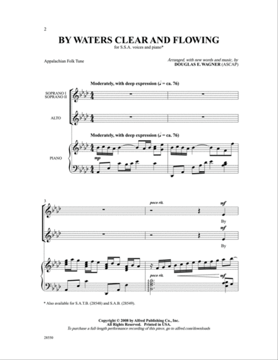 By Waters Clear and Flowing Women's Choir scores gallery preview page 2