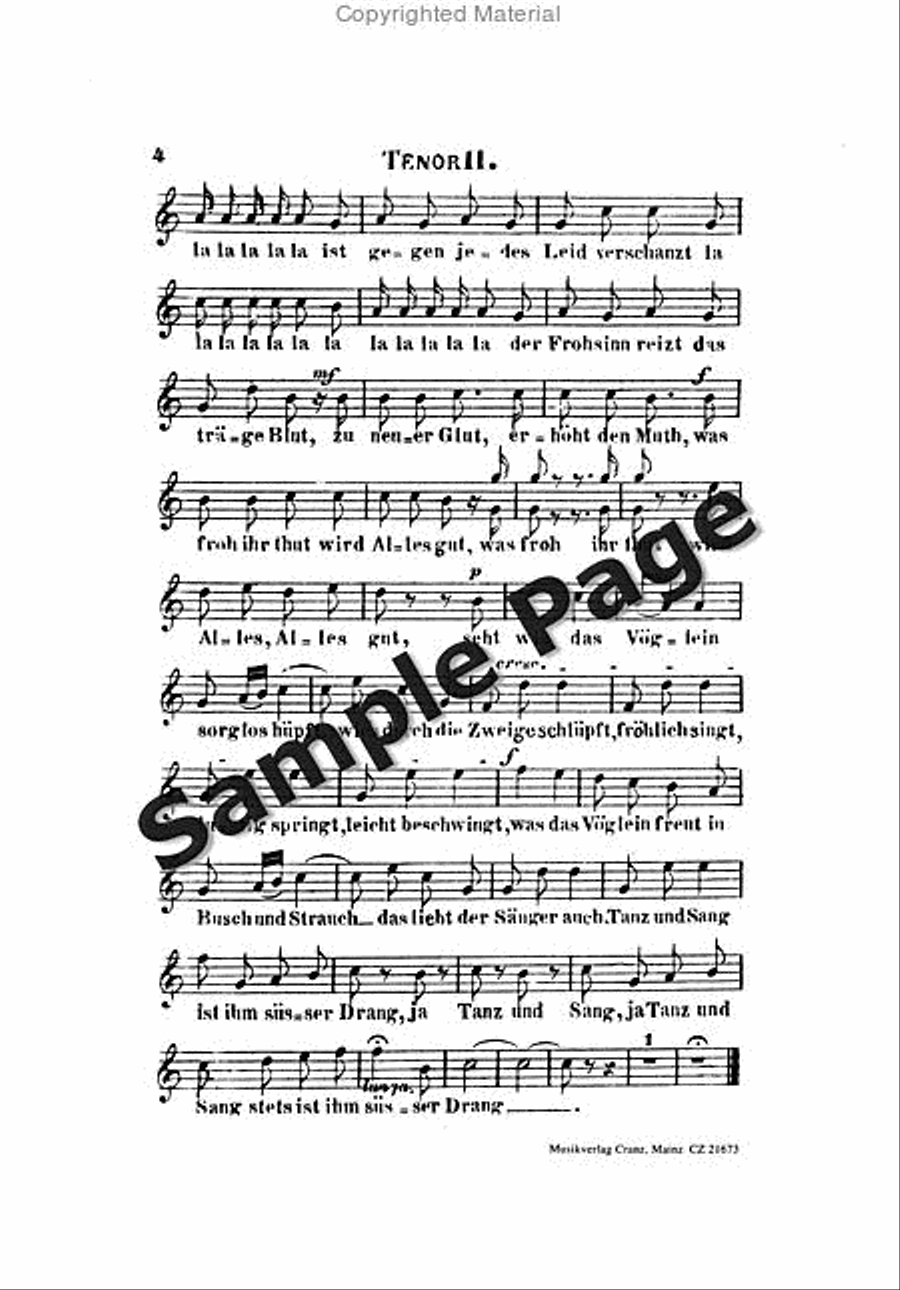 Strauss J Saengerlust Polka Op328 TTBB scores gallery preview page 5