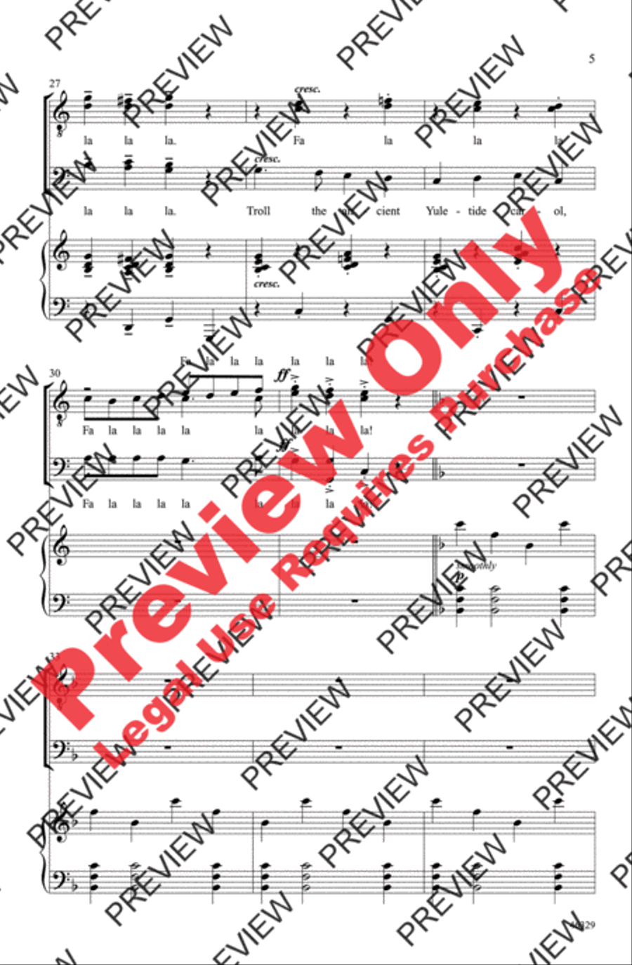 Deck the Hall Men's Choir scores gallery preview page 5